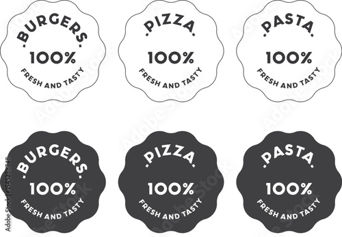 set of vintage labels With Food  Vintage Logo Stamps