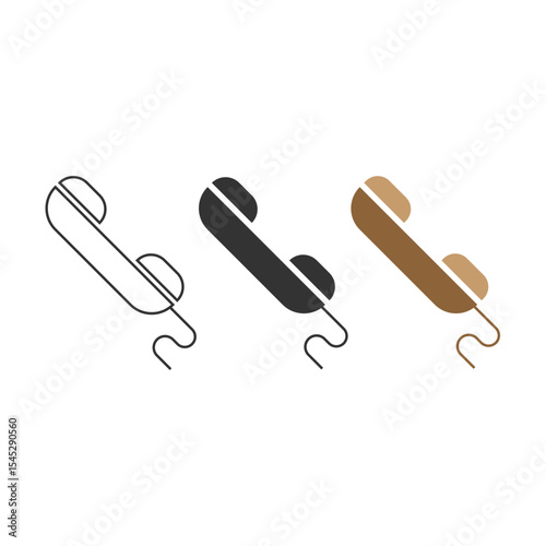 Telephone Icon Set Vector Design.