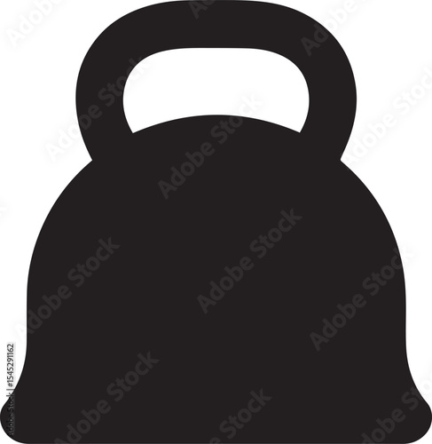 Black Kettlebell icon vector illustration . 