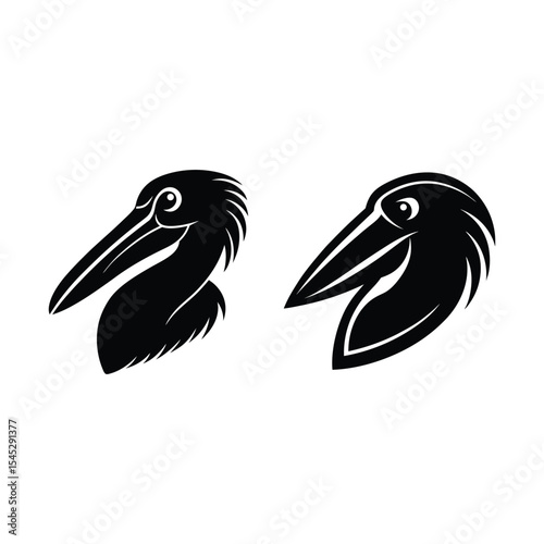 Bird head silhouette bundle design