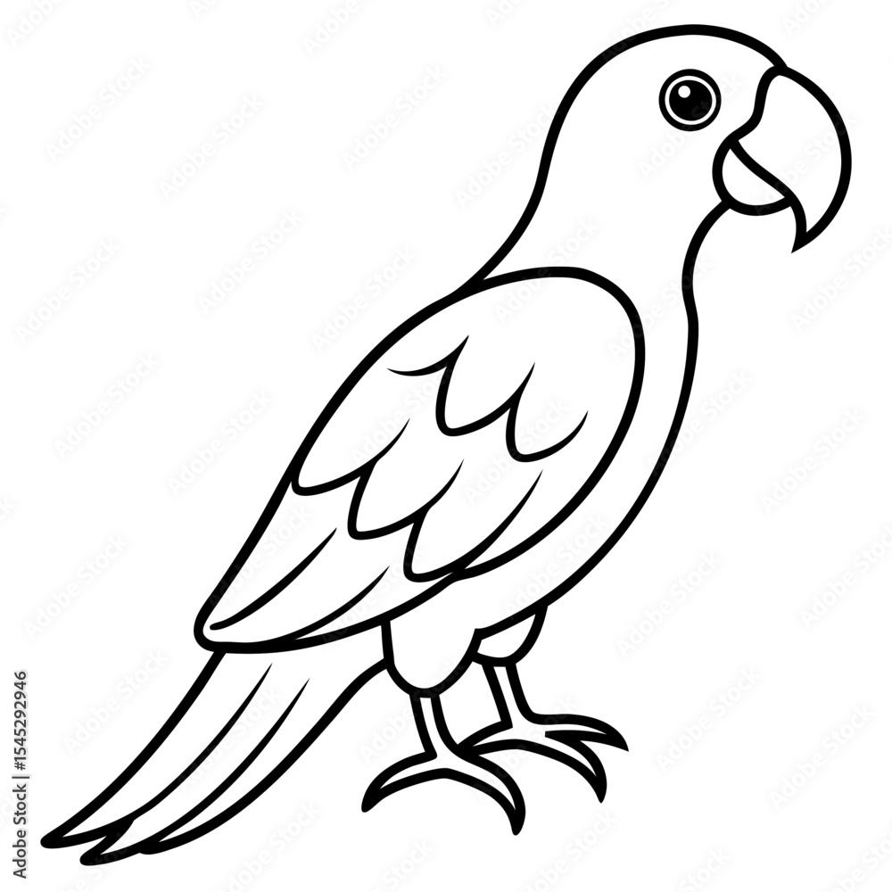Obraz premium Parrot line art vector