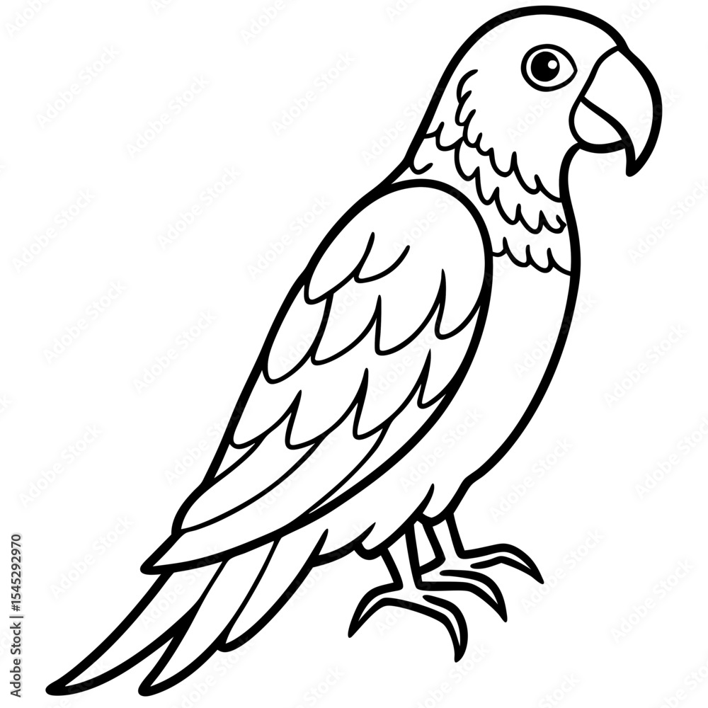 Obraz premium Parrot line art vector