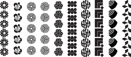 Modern Geometric Pattern Border Set  Abstract Shapes, Minimal Elements, and Decorative Vectors Collection