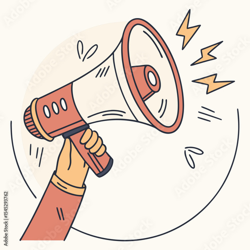 Hand Holding Megaphone Vector Illustration for Marketing, Announcement, and Campaign Promotion
