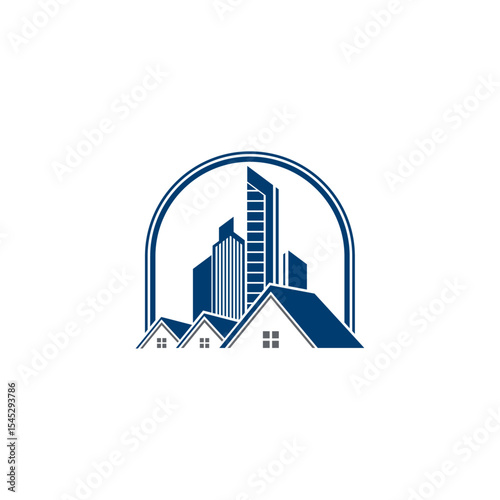 Real Estate & Construction Skyline Logo Design