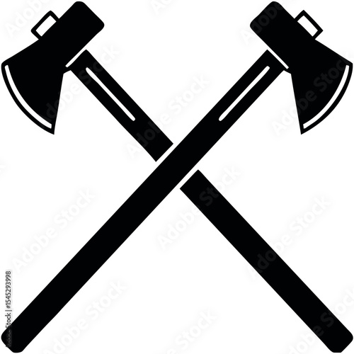 crossed hammer and Pick black simple silhouette