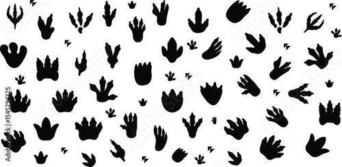 Animal Footprints Line Icons Set, Editable Stroke