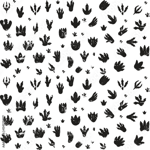 Animal Footprints Line Icons Set, Editable Stroke
