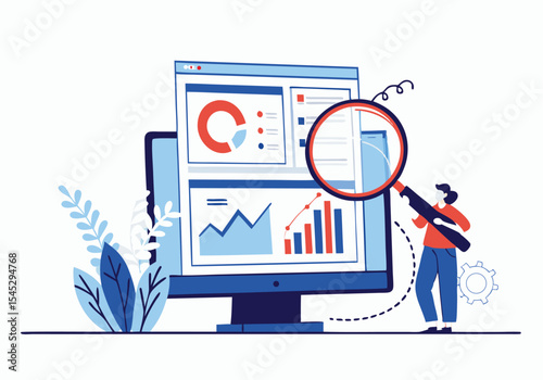  businessman working for data analytics and monitoring on report dashboard monitor and business finance investment design concept  