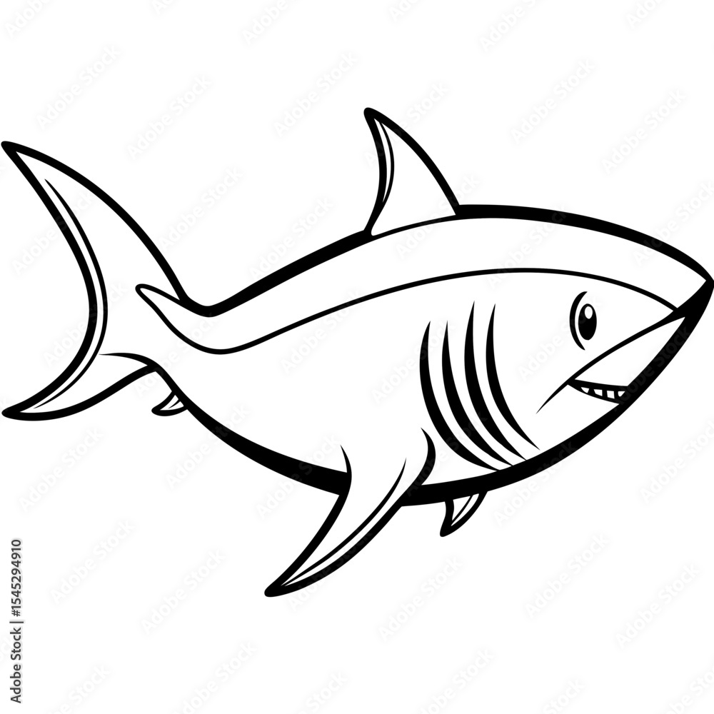 Obraz premium Shark line art vector