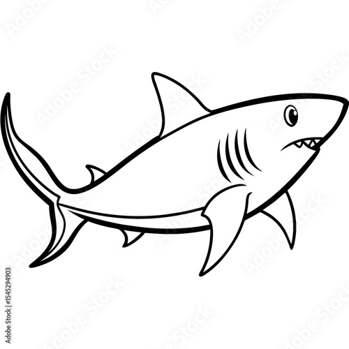 Shark line art vector