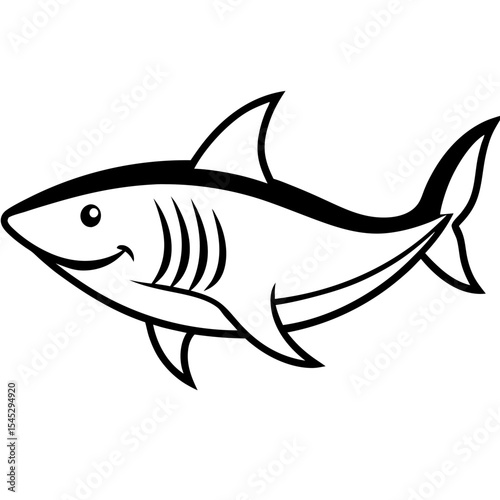 Shark line art vector