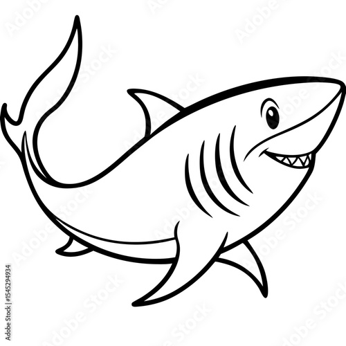 Shark line art vector