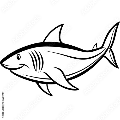 Shark line art vector