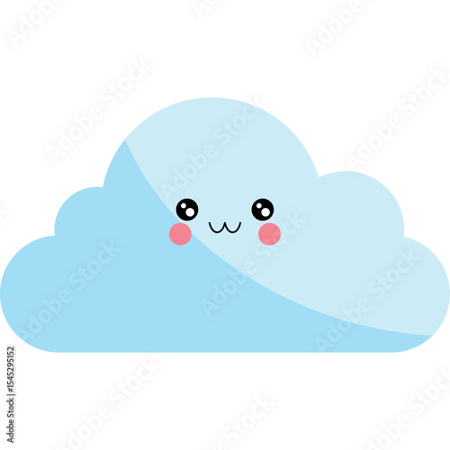 Flat Style Cloud Weather Illustration with Atmospheric Elements
