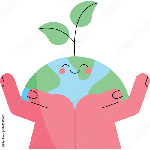 Hand Holding a Growing Plant Representing Sustainability and Growth
