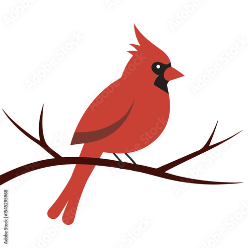Cardinal Snowy Pine Tree Silhouette Art