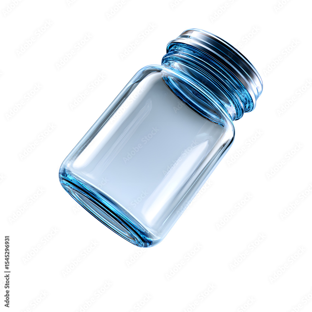 Light blue glass jar on a black background. Light blue glass jar on a black background.