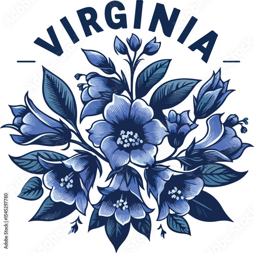 virginia bluebells logp Vector white background .