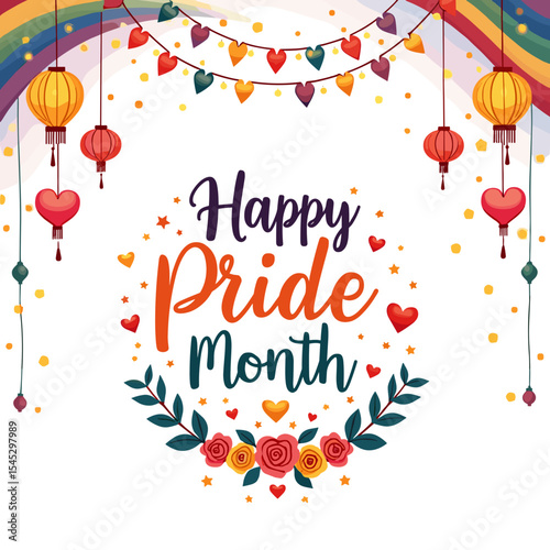 Happy Pride Month Celebration Banner 