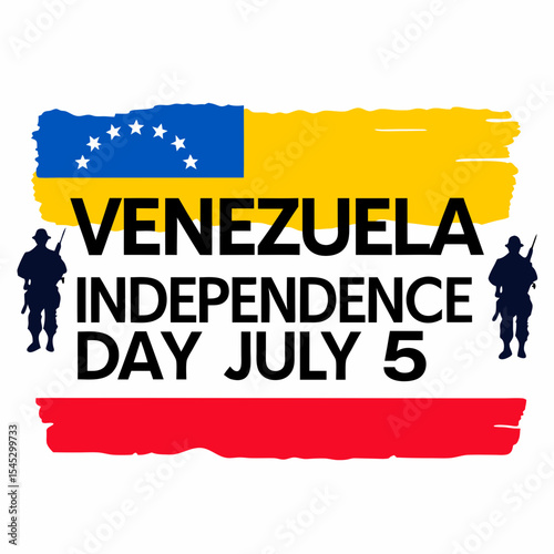 Venezuela independence day july 5th flag soldiers