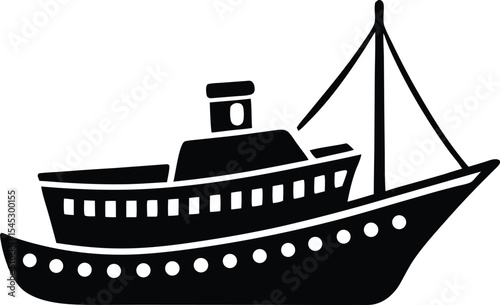 ship on white background