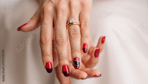 Beautiful hands of a woman with high-quality neutral manicure, nails, nail design, manicure