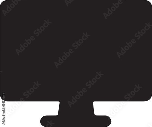 A sleek desktop computer icon, symbolizing modern computing power, office work, and digital productivity, perfect for tech designs, software development, and IT-related projects