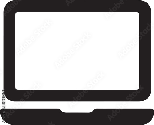 A portable laptop icon representing mobility, remote work, and advanced technology, ideal for business, education, and creative digital projects in a sleek, modern design