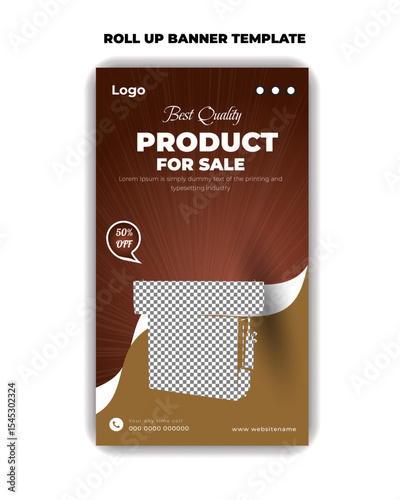 Product Sale Roll Up Banner Design Template