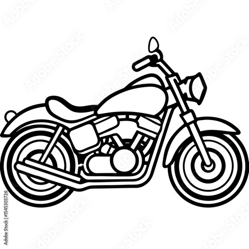Motorcycle line art vector