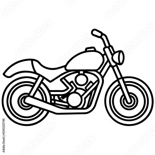 Motorcycle line art vector