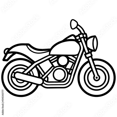 Motorcycle line art vector