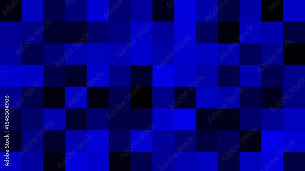 Abstract background with dark blue and black squares arranged in a pixelated pattern design
