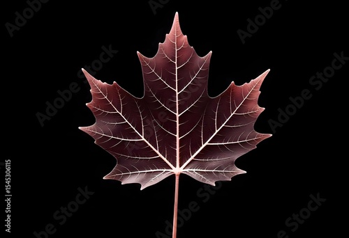 High-resolution X-ray style photo of a single leaf with translucent texture and detailed vein network, set on black background