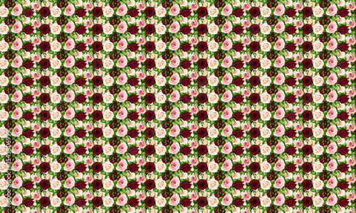 Colorful floral and circular seamless abstract pattern design for vibrant fabric, wallpaper, or retro decorative illustration