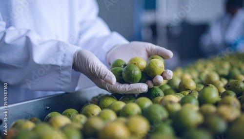 Biochemist Conducting Enzyme Kinetics Research in Laboratory with Limes