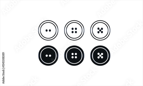 Sewing button for clothes icons set   buttons collection.eps
