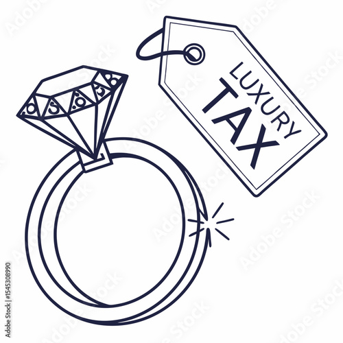 Diamond engagement ring with luxury tax tag in minimalist design  