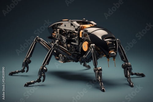 Minimalist design of a robotic ant showcased against a clean and simplistic background for clarity