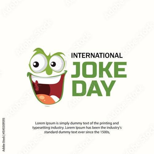 International Joke Day Flyer with Smiling Face