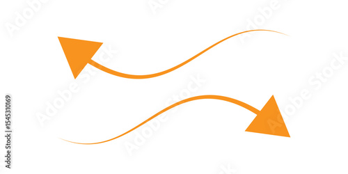 Arrow Long Icon Orange | Arrows | Infographic Illustration | Direction Symbol | Pointer Logo | Up Sign | Isolated | Variations.