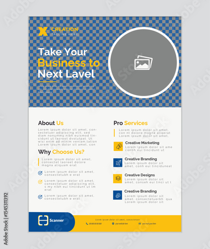 Corporate business flyer design template, Creative flyer template, modern flyer design, marketing, business proposal, promotion, advertise, publication, cover page. new digital marketing flyer