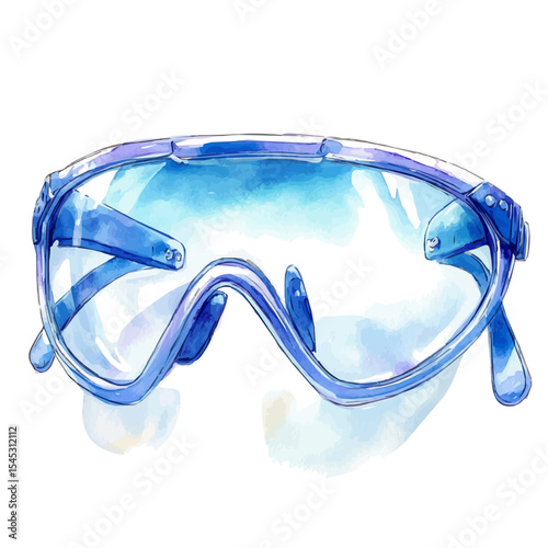watercolor of Eye Protection Shield, vector, isolated on a white background.