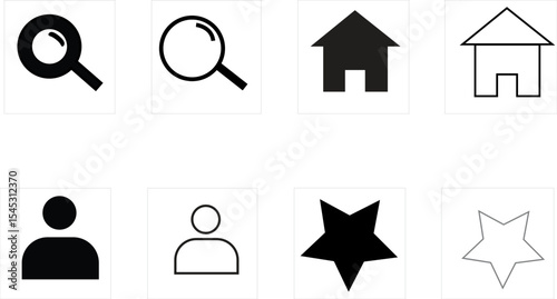 abstract geometric icon set isolated on transparent background