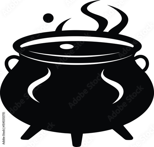 Cauldron silhouette, Witches cauldron vector illustration