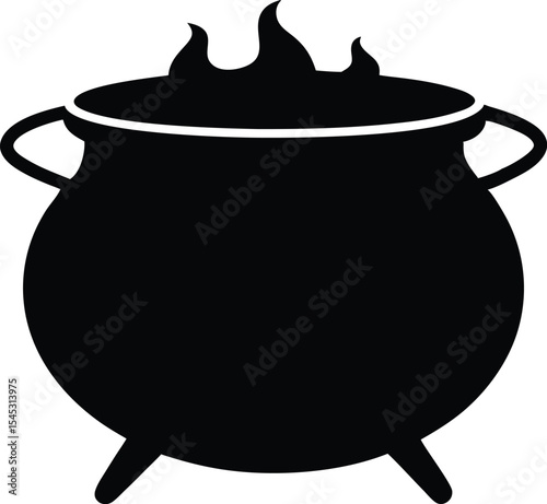 Cauldron silhouette, Witches cauldron vector illustration