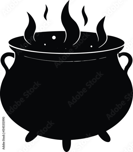 Cauldron silhouette, Witches cauldron vector illustration