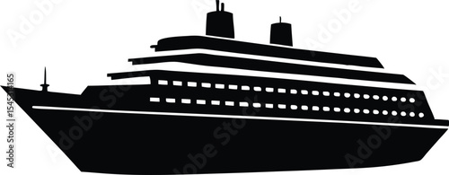 cruise ship icon, cruise ship silhouette vector illustration