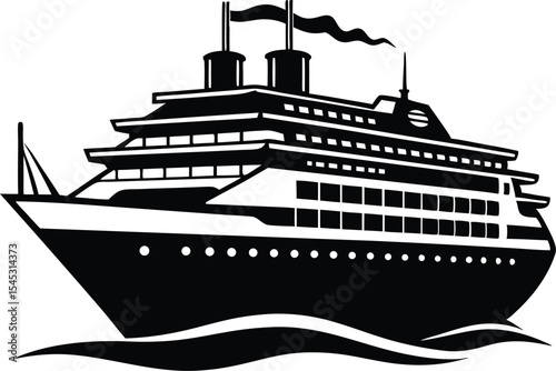 cruise ship icon, cruise ship silhouette vector illustration